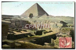 Old Postcard Cairo View Of The Pyramid Tempel Sphynx
