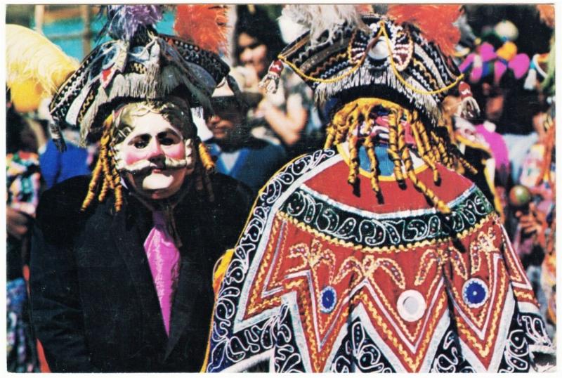 Guatemala Indian Dance Baile de la Conquista Mask and Costume 1980 Postcard