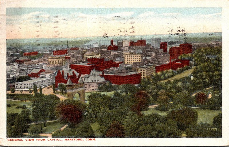 Connecticut Hartford General View From Capitol 1917