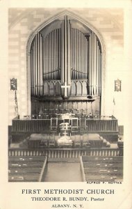 RPPC, Real Photo, Methodist M.E. Church, Interior, Albany, NY, Old Post Card
