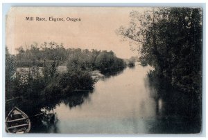 c1910 Boat Scene Mill Race Eugene Oregon OR Antique Unposted Postcard