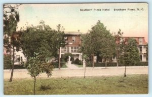 SOUTHERN PINES, North Carolina NC ~ Handcolored SOUTHERN PINES HOTEL Postcard