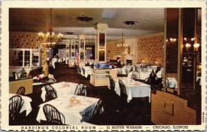 Linen Postcard Harding's Colonial Room Restaurant in Chicago, Illinois~132418
