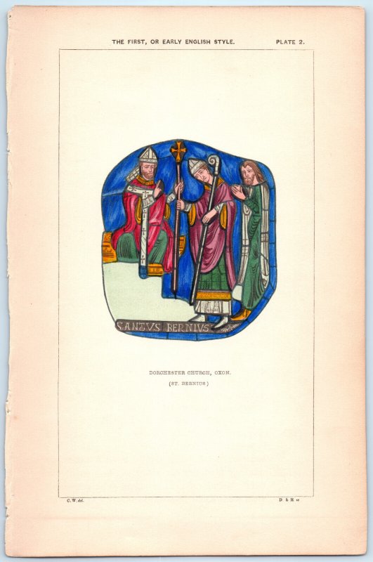 Dorchester Church St Bernius Stained Glass Print