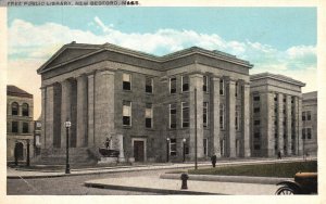 Vintage Postcard 1929 Free Public Library Building New Bedford Massachusetts MA