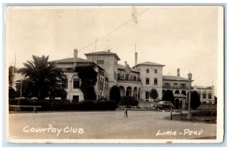 1948 Country Club View San Isidro Lima Peru RPPC Photo Posted Postcard