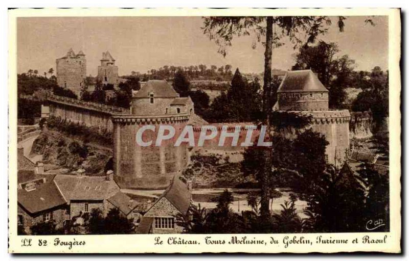 Old Postcard Fougeres Chateau Tours Melusine Goblin