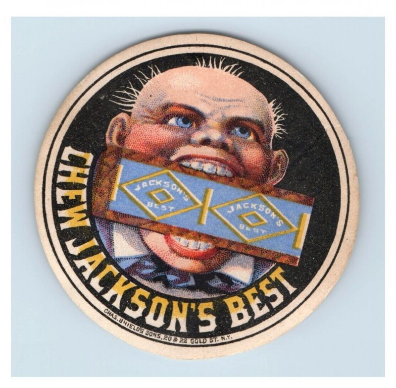 1880s-90s Tobacco Label Sticker Jackson's Best Chew F149