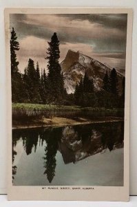 MT Rundle Banff Alberta Canada Hand Colored Photograph RPPC Postcard F3