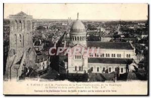 Old Postcard Panorama Tours of Charlemagne Tower of the Basilica of St. Marti...