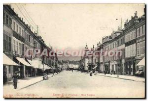 Old Postcard Saint Die Vosges Rue Thiers