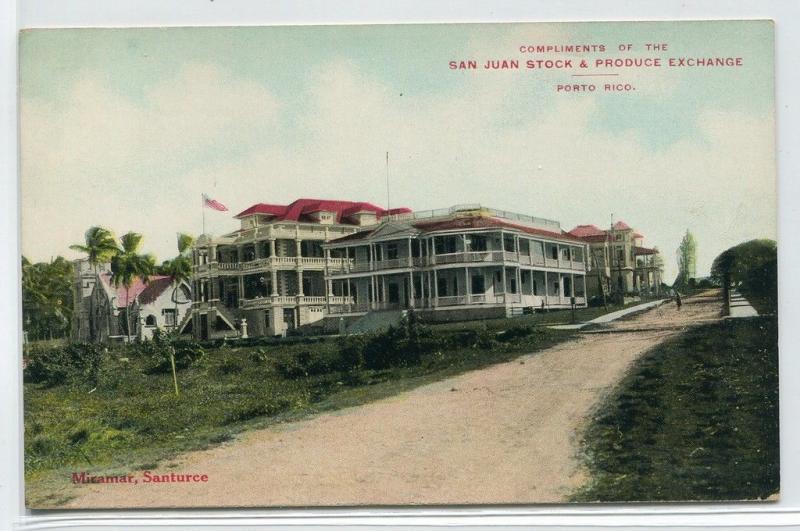 Miramar Santurce Puerto Rico 1910c postcard