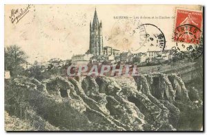 Old Postcard Saintes Les Arenes and the steeple