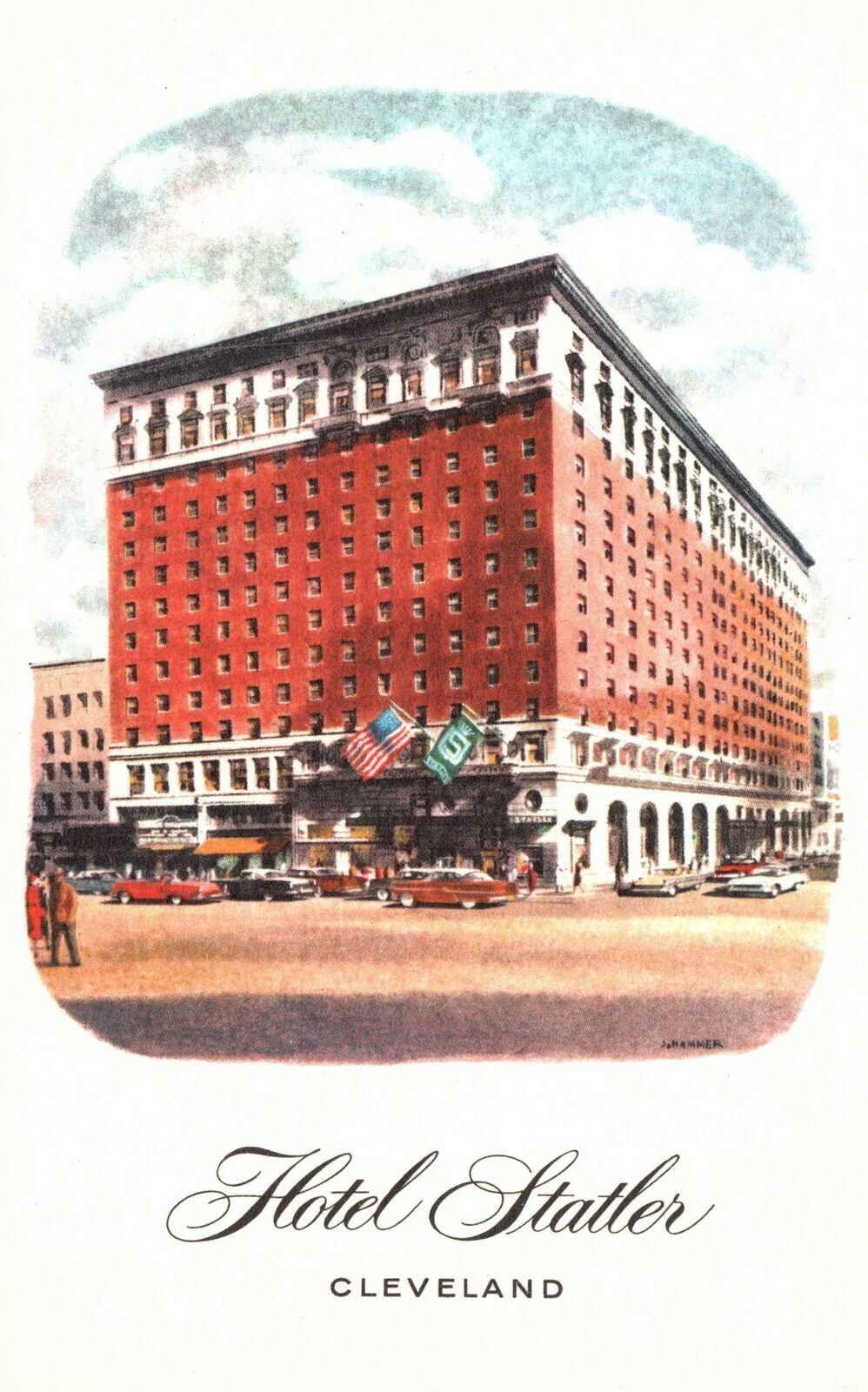 Vintage Postcard Hotel Statler Clubs Stores Office Building Rooms