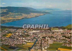 CPM Yverdon et le Lac de Neuchatel Vue aerienne