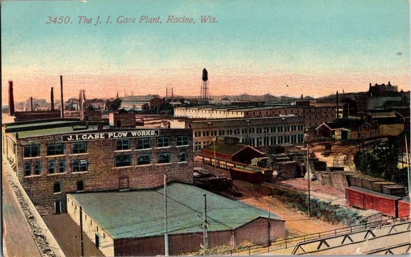 Aerial View, the J.I. Case Plant, Racine WI Vintage Postcard M50 