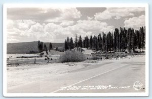 RPPC BIG BEAR LAKE, CA California ~GROUT BAY CAMPGROUND c1940s Frasher Postcard