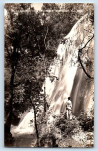 Monterrey Nuevo Leon Mexico Postcard Cascada Cola de Caballo c1910 RPPC Photo