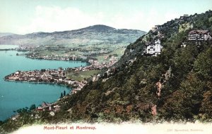Vintage Postcard Mont-Fleuri Et Montreux Mountain Alps Trails Switzerland