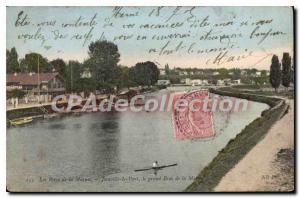 Old Postcard The Banks of the Marne Joinville le Pont great Arm M