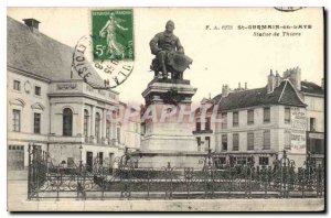 Postcard Old St Germain en Laye Statue Thiers