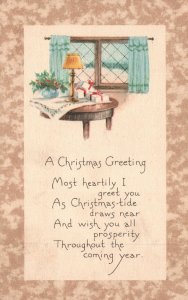 Vintage Postcard 1922 Merry Christmas Greetings and Wish You All Prosperity