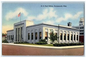 c1940's U.S. Post Office Exterior Roadside Portsmouth Ohio OH Unposted Postcard