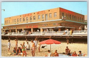 REHOBOTH BEACH DELAWARE SUN VIEW MOTEL OCEANFRONT BOARDWALK COCA-COLA POSTCARD