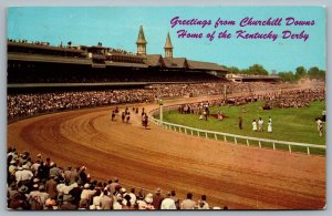 Postcard Louisville KY c1966 Greetings From Churchill Downs Kentucky Derby