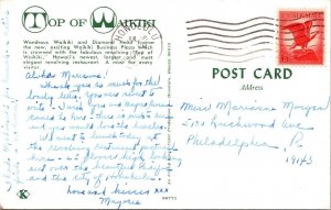 Wondrous Waikiki Diamond Honolulu Cancel Postcard WOB Note Postcard HI  