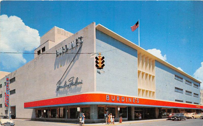 Burdine's Department Store Fort Lauderdale Florida 1955 postcard