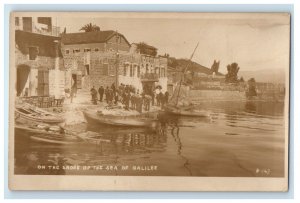 On The Shore Of The Sea Of Galilee Israel, US Navy Sailors RPPC Photo Postcard 