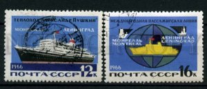 506733 USSR 1966 year Ship Passenger Line Leningrad Montreal