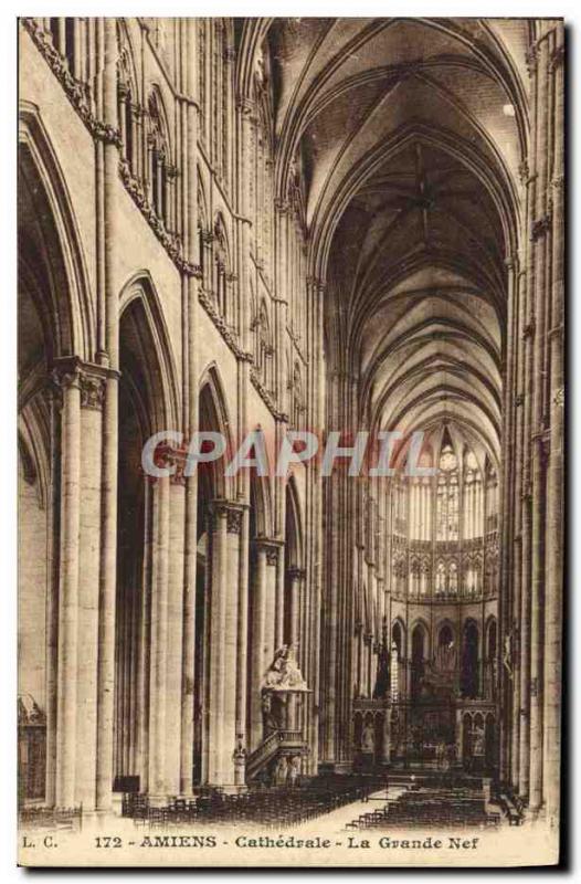 CPA Amiens Cathedrale La Grande Nef