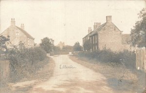 ELLERTON YORKSHIRE ENGLAND~VILLAGE VIEW~1904 REAL PHOTO POSTCARD