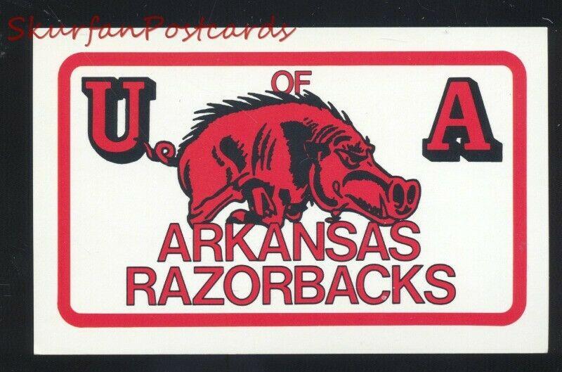 UNIVERSITY OF ARKANSAS RAZORBACKS FOOTBALL MASCOT VINTAGE POSTCARD