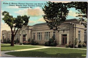 Morrow Physical Ed & Health Building Warrensburg MO CMSU UCM Vtg Postcard M03