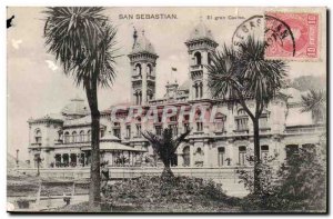 Old Postcard Spain Espana Spain San Sebastian El large casino