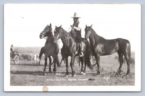 J99/ Interesting RPPC Postcard c1950 Crow Indian Native Horse Trader 149