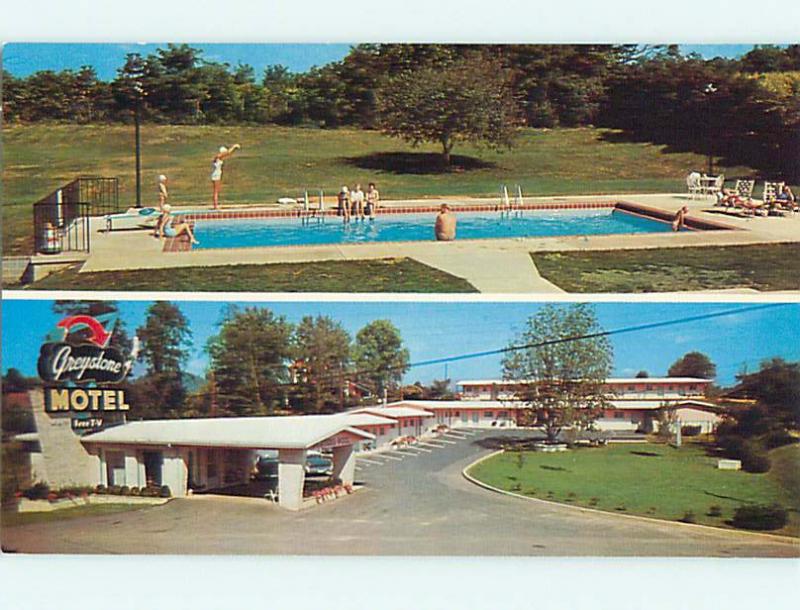 Unused Pre-1980 GREYSTONE MOTEL Johnson City Tennessee TN s4596