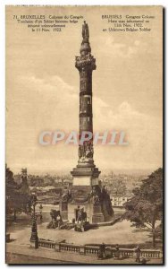 Old Postcard Brussels Congress of Column Tomb of the Unknown Soldier & # 39un...