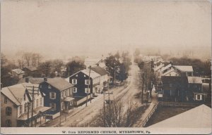 RPPC Postcard W from Reformed Church Myerstown PA