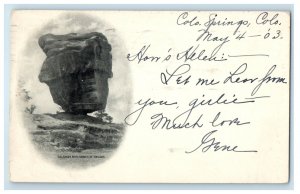 1903 Balanced Rock Garden of the Gods Colorado Springs CO Posted Postcard
