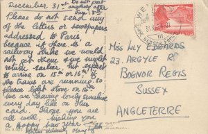 Swiss 1950s Train Railway Strike Message Switzerland Postcard
