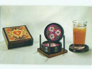 Pre-1980 This Is A Postcard YARN CRAFT COASTERS BY NATIONAL HANDCRAFT AC7211