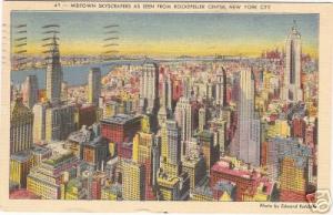 1938 ROCKEFELLER CENTER, NEW YORK SKYSCRAPER POSTCARD