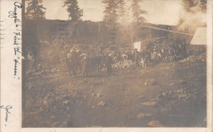 Oregon City Oreon Mining Scene Workers? Real Photo Vintage Postcard AA67322