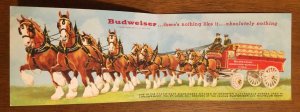 BUDWEISER Beer Wagon Horses Anheuser-Busch c1910s Double Vintage Postcard