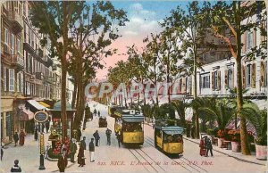 Old Postcard Nice Avenue of the Tramway Station