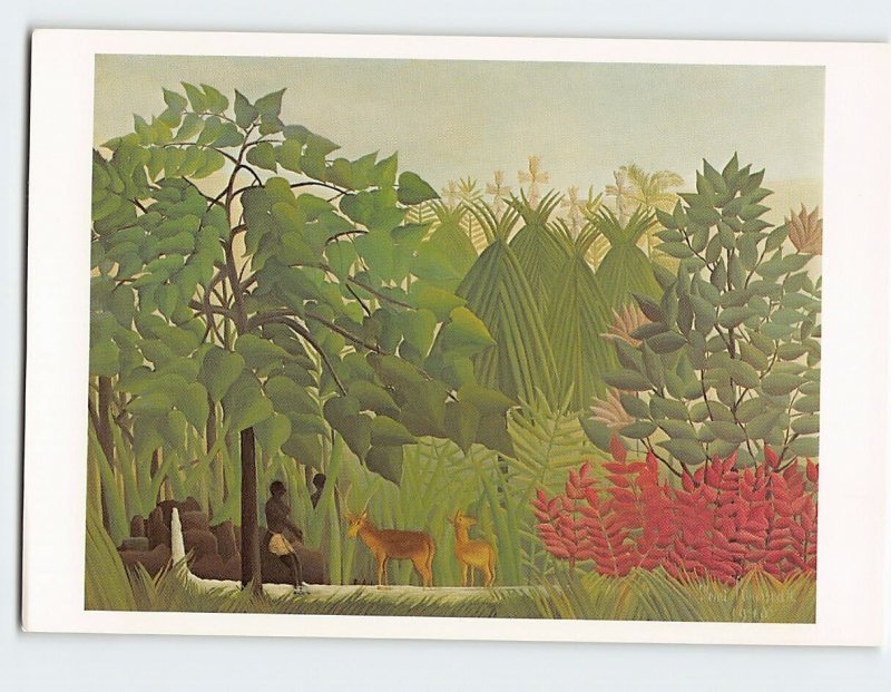 Postcard The Waterfall by Henri Rousseau, Art Institute Of Chicago, Illinois